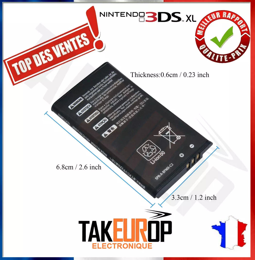 Batterie pour Nintendo 3DS XL et NEW 3DS XL - 1750 mah 3,7 V - SPR 003