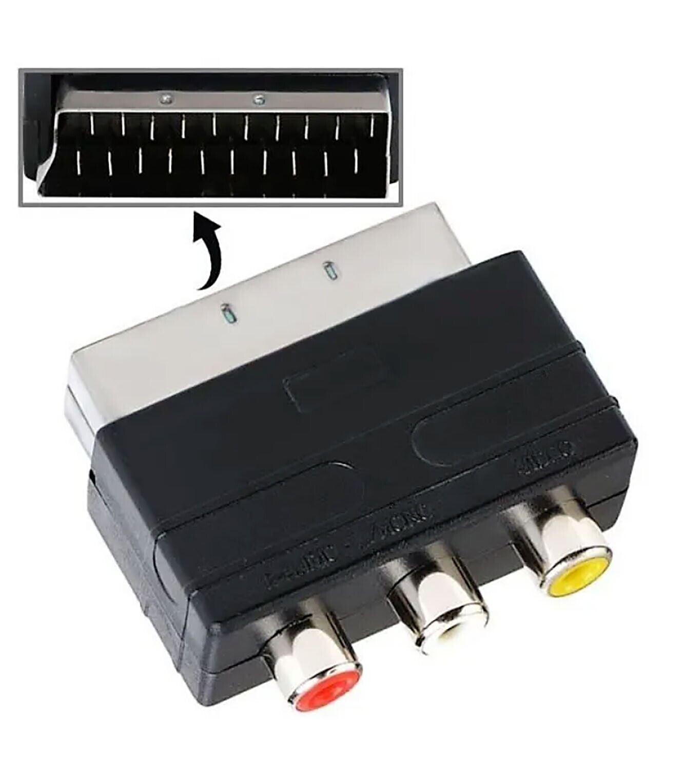 Adaptateur vidéo Péritel SCART mâle vers 3 RCA femelle Prise 21 broches