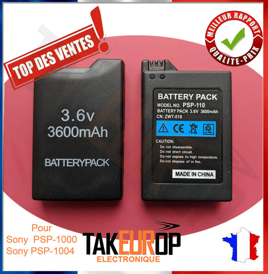 🔋 Batterie interne compatible Sony PSP 1000 / 1004 – Modèle PSP-110 – 3600 mAh