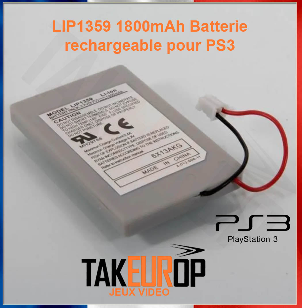 Batterie 1800mAh 3.7v Li-ion pour manette PS3 - LIP1359 LIP1859 Sony Controller Replacement