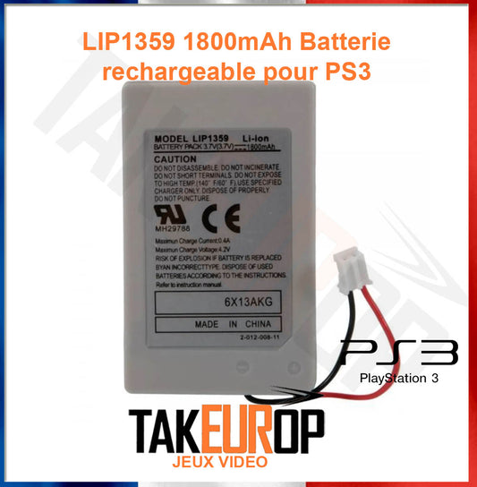 Batterie 1800mAh 3.7v Li-ion pour manette PS3 - LIP1359 LIP1859 Sony Controller Replacement