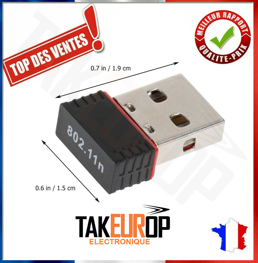 MINI CLE WIFI USB Adaptateur Sans Fil Dongle Réseau Wireless 802.11n/g/